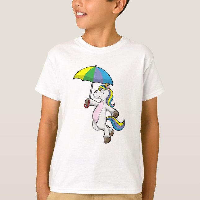 Camiseta Unicornio con paraguas (Anverso)
