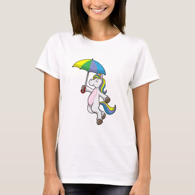 Camiseta Unicornio con paraguas (Anverso)