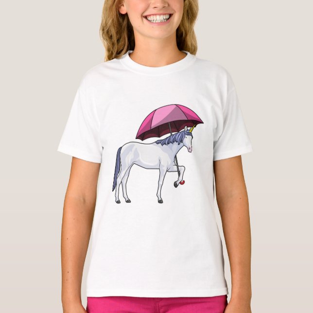 Camiseta Unicornio con paraguas (Anverso)
