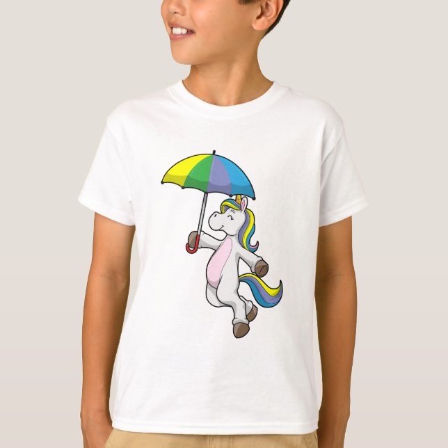 Camiseta Unicornio con paraguas (Anverso)