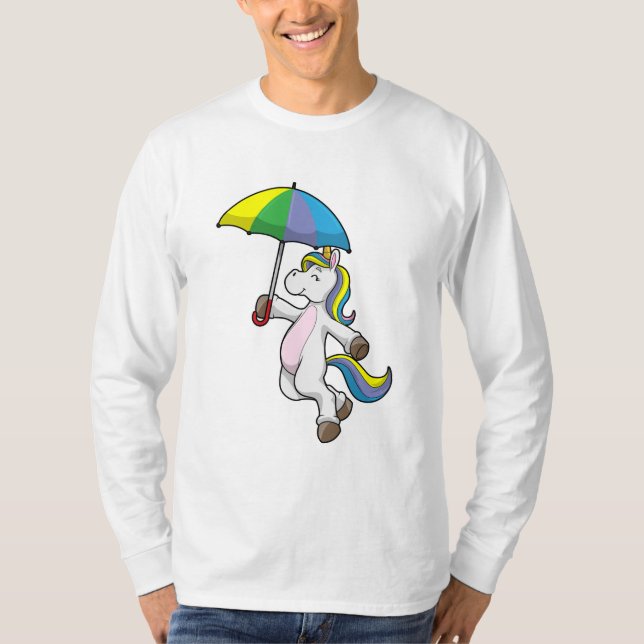 Camiseta Unicornio con paraguas (Anverso)