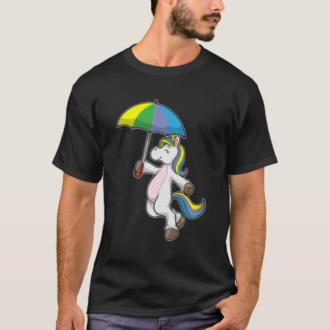 Camiseta Unicornio con paraguas (Anverso)