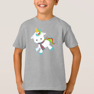 Camiseta Unicornio Con Scarf, Unicornio Cuto, Pequeño Unico