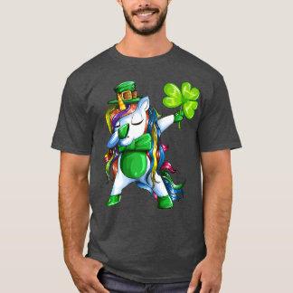 Camiseta Unicornio Con Shamrock Lucky Charm Dabbing