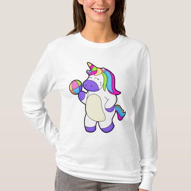 Camiseta Unicornio con voleibol (Anverso)