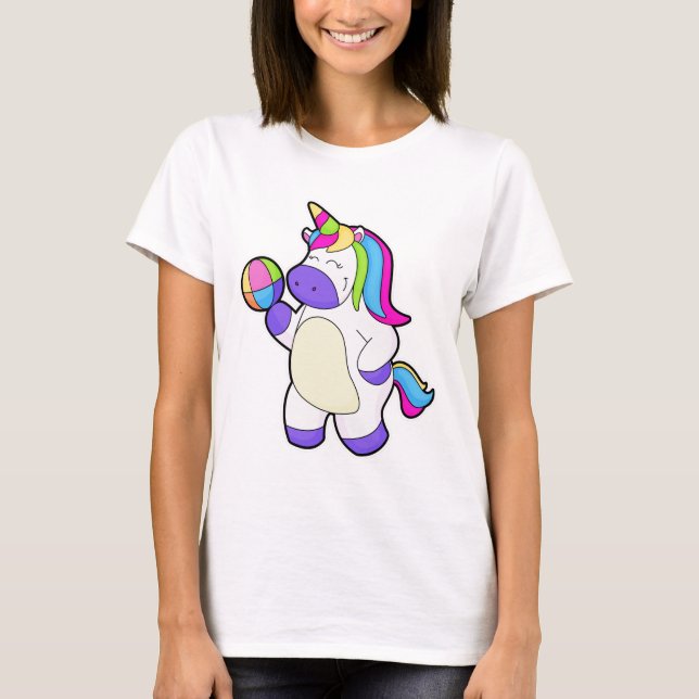 Camiseta Unicornio con voleibol (Anverso)