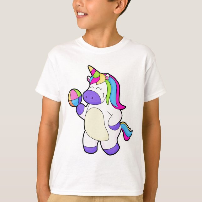 Camiseta Unicornio con voleibol (Anverso)