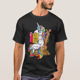 Camiseta Unicornio Cree En Tu Propio Libro Motivacional