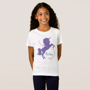 Camiseta Unicornio cree que el efecto Purpurina de la imita