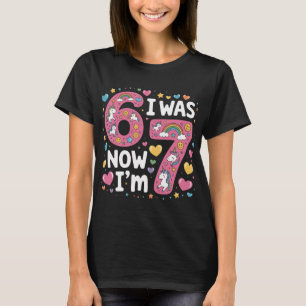 Camiseta Unicornio Cumpleaños 7 para Niñas Era 6
