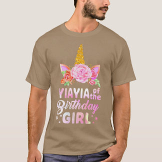 Camiseta Unicornio Cute Yiayia Del Chica De Cumpleaños Más