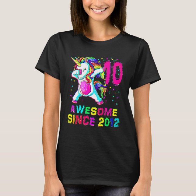 Camiseta Unicornio Dabbing 10 años Unicor, Chica de cumplea (Anverso)