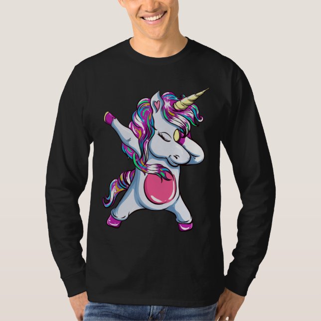 Camiseta Unicornio Dabbing Baile de Dab Unicornio para Niño (Anverso)