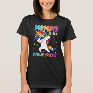 Camiseta Unicornio Dabbing Mommy Of Birthday Princess Gir
