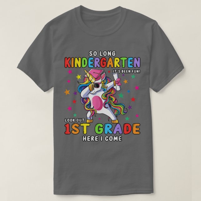 Camiseta Unicornio Dabbing So Long Kindergarten 1er grado e (Diseño del anverso)
