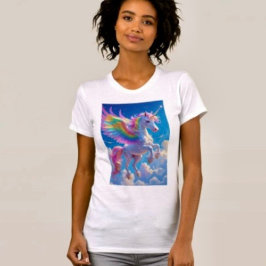 Camiseta Unicornio danzante con alas de arcoíris