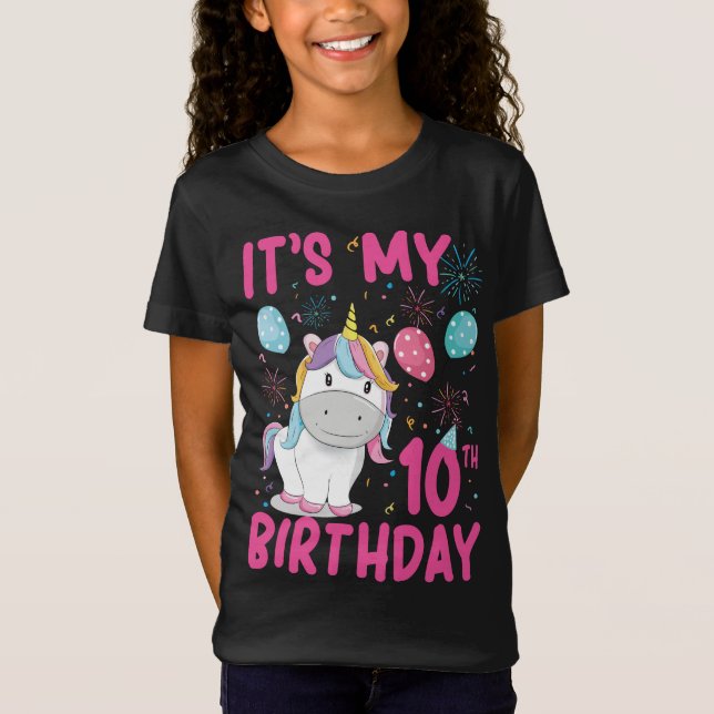 Camiseta Unicornio de 10 años, Chica de 10 años  (Anverso)