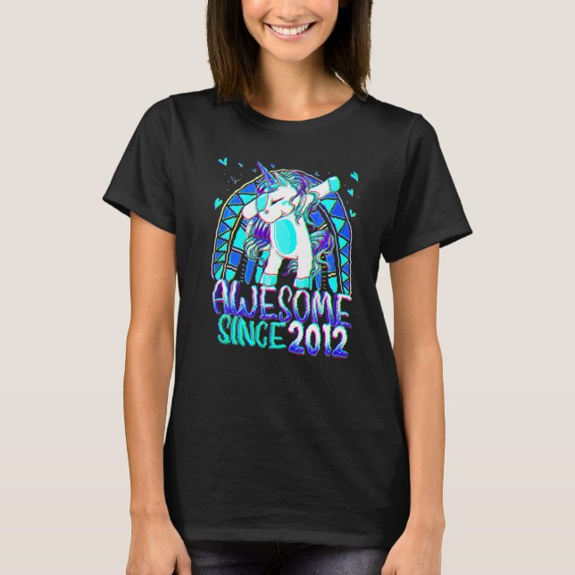 Camiseta Unicornio de 10 años con el arcoiris (Anverso)