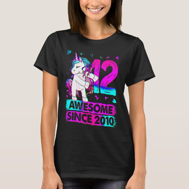 Camiseta Unicornio de 12 años de edad (Anverso)