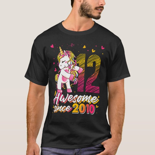 Camiseta Unicornio de 12 años de edad (Anverso)