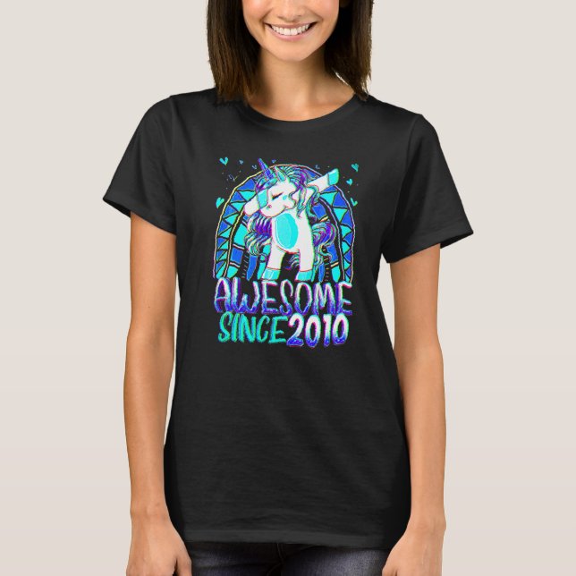 Camiseta Unicornio de 12 años de edad con arcoiris (Anverso)