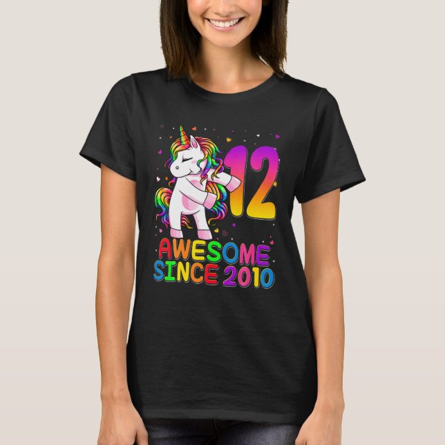 Camiseta Unicornio De 12 Años De Edad Fallando 12º Chica De (Anverso)
