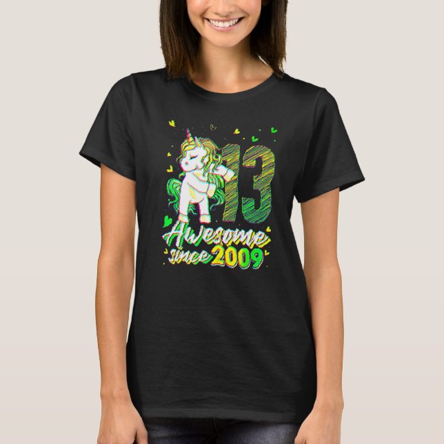Camiseta Unicornio de 13 años de edad (Anverso)