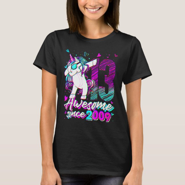 Camiseta Unicornio de 13 años de edad Dabbing (Anverso)