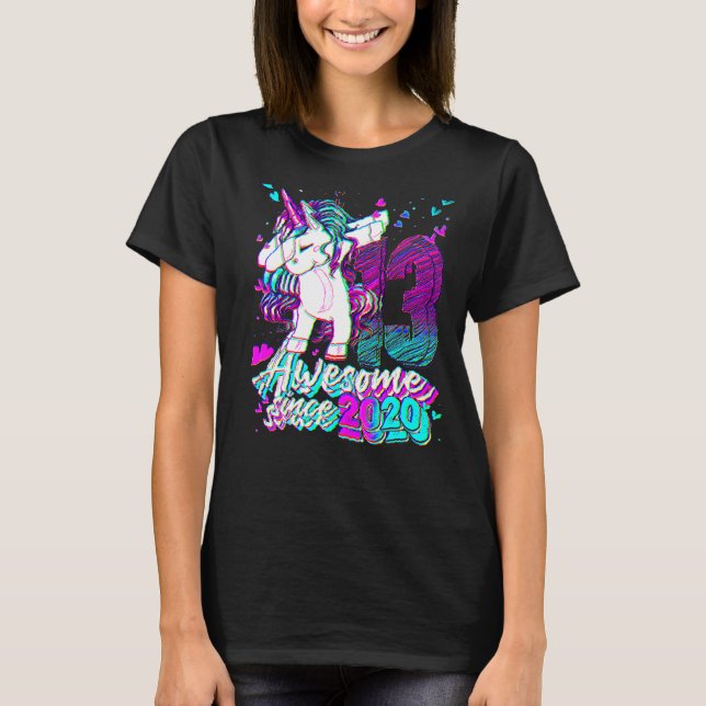 Camiseta Unicornio de 13 años de edad Dabbing Unicor (Anverso)
