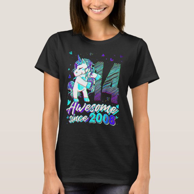 Camiseta Unicornio de 14 años de edad (Anverso)