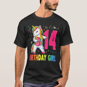 Camiseta Unicornio De 14 Años De Edad Flosando Chica De Cum