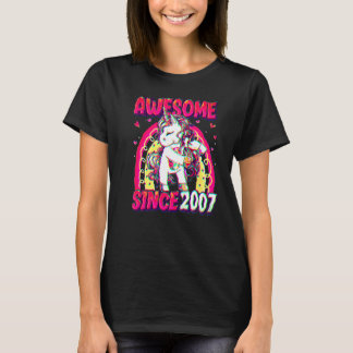 Camiseta Unicornio de 15 años haciendo flossing Cumpleaños