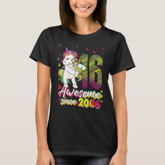 Camiseta Unicornio de 16 años usando hilo dental Cumpleaños
