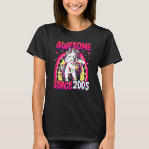 Camiseta Unicornio de 17 años haciendo flossing cumpleaños