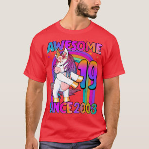 Camiseta Unicornio de 19 años de edad Chica de cumpleaños n