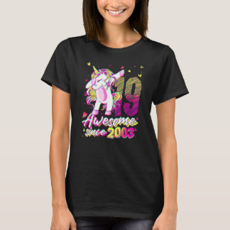 Camiseta Unicornio de 19 años haciendo dabbing cumpleaños 1
