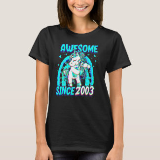 Camiseta Unicornio de 19 años haciendo flossing Chica cumpl