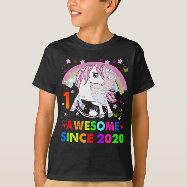 Camiseta Unicornio de 1 año de edad (Anverso)