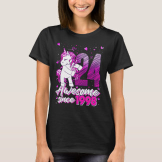 Camiseta Unicornio de 24 años haciendo flossing cumpleaños