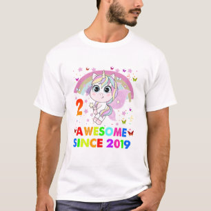 Camiseta Unicornio de 2 años de edad Cutie 2 cumpleaños Uni
