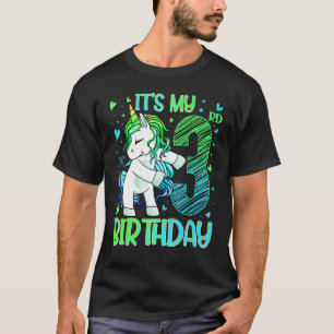 Camiseta Unicornio De 3 Años De Edad Dabbing Equipo De Terc
