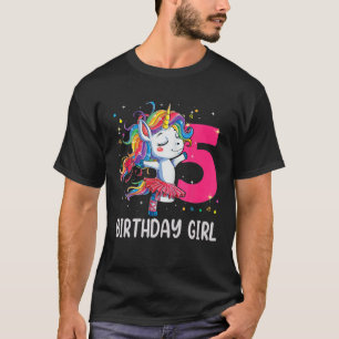 Camiseta Unicornio De 5 Años, Dabbing, Chica De 5 Años Un