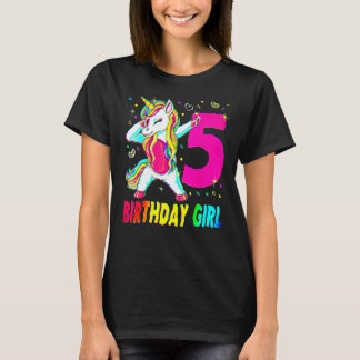 Camiseta Unicornio de 5 años de edad Dabbing 5 Chica de cum