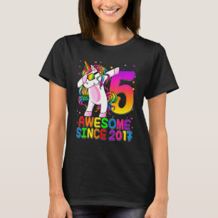 Camiseta Unicornio de 5 años de edad Dabbing 5 Chica de cum