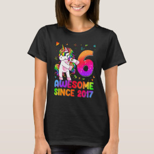 Camiseta Unicornio de 6 años de edad Chica de 6 cumpleaños 