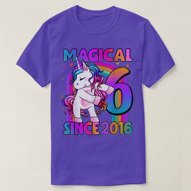 Camiseta Unicornio de 6 años de edad Chica Unificado (Diseño del anverso)
