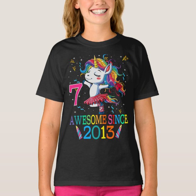 Camiseta Unicornio de 7 años (Anverso)