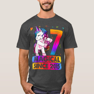 Camiseta Unicornio de 7 años de edad Chica de cumpleaños