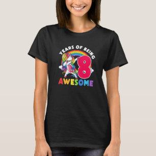 Camiseta Unicornio de 8 años de edad Dab Chica de cumpleaño