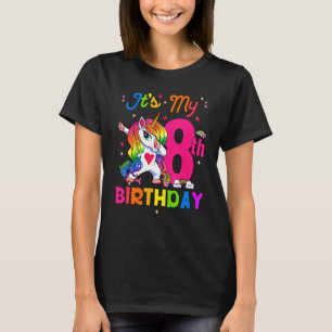 Camiseta Unicornio de 8 años es mi octavo Chica